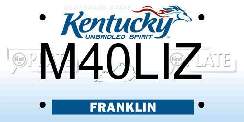 M40LIZ Kentucky License Plate
