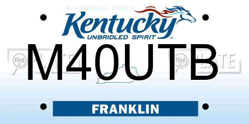 M40UTB Kentucky License Plate