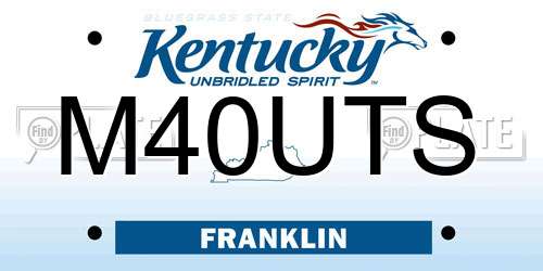 M40UTS Kentucky License Plate