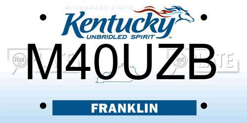 M40UZB Kentucky License Plate