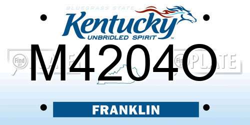 M4204O Kentucky License Plate