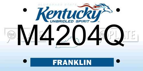 M4204Q Kentucky License Plate