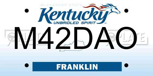 M42DAO Kentucky License Plate