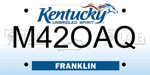M42OAQ Kentucky License Plate