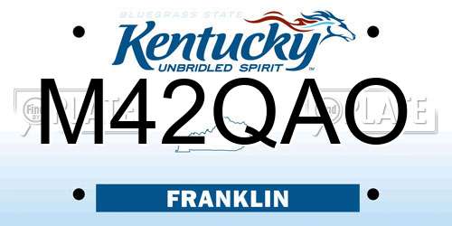 M42QAO Kentucky License Plate
