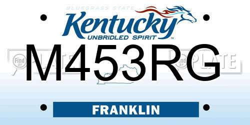 M453RG Kentucky License Plate