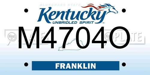 M4704O Kentucky License Plate
