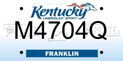 M4704Q Kentucky License Plate