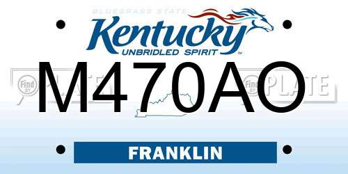 M470AO Kentucky License Plate