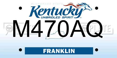 M470AQ Kentucky License Plate