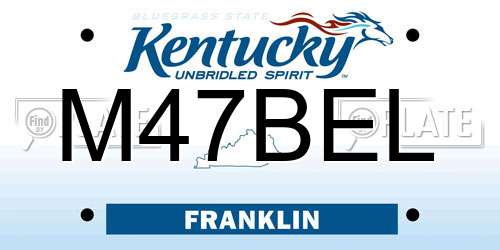 M47BEL Kentucky License Plate