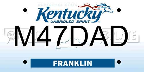 M47DAD Kentucky License Plate