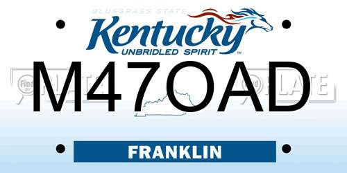 M47OAD Kentucky License Plate