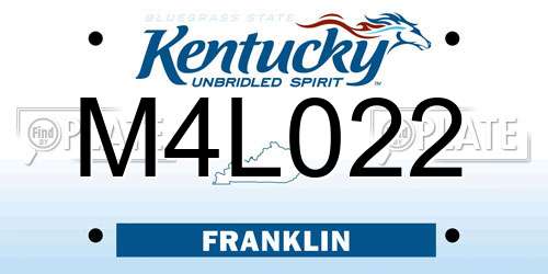 M4L022 Kentucky License Plate