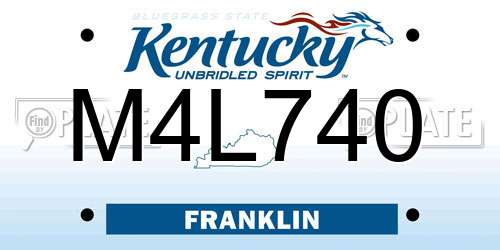 M4L740 Kentucky License Plate