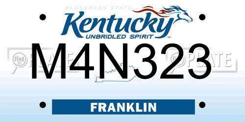 M4N323 Kentucky License Plate