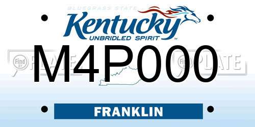 M4P000 Kentucky License Plate