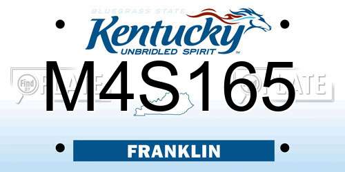 M4S165 Kentucky License Plate