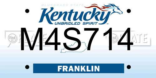M4S714 Kentucky License Plate
