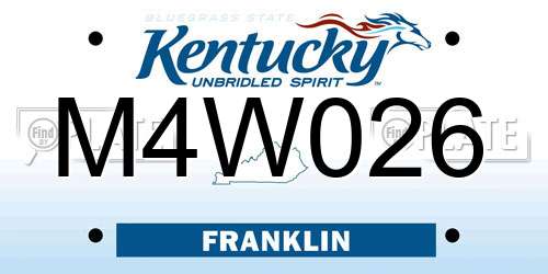 M4W026 Kentucky License Plate