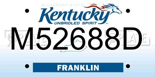 M52688D Kentucky License Plate