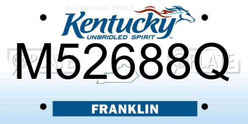 M52688Q Kentucky License Plate