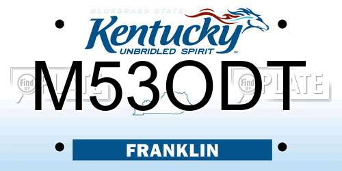 M53ODT Kentucky License Plate