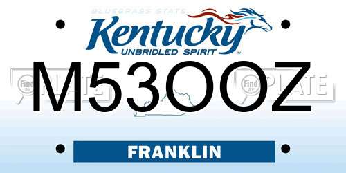 M53OOZ Kentucky License Plate