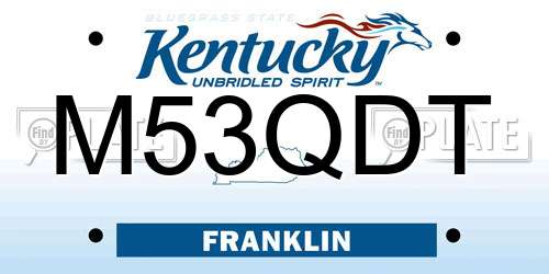 M53QDT Kentucky License Plate