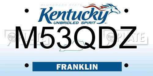M53QDZ Kentucky License Plate