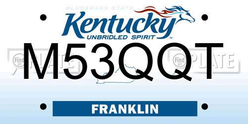 M53QQT Kentucky License Plate