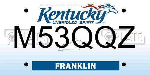 M53QQZ Kentucky License Plate
