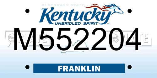 M552204 Kentucky License Plate