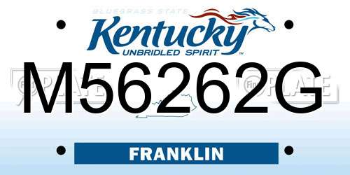 M56262G Kentucky License Plate