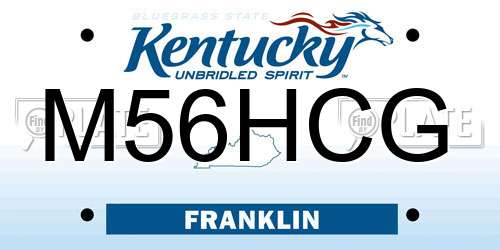 M56HCG Kentucky License Plate