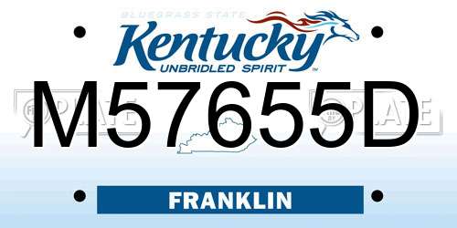 M57655D Kentucky License Plate
