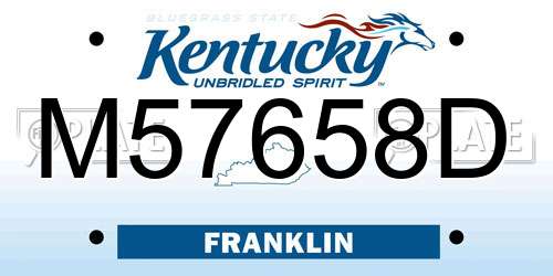 M57658D Kentucky License Plate