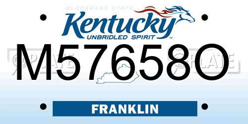 M57658O Kentucky License Plate