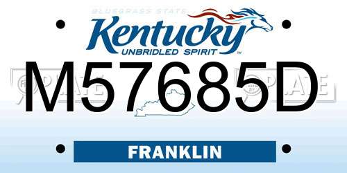 M57685D Kentucky License Plate
