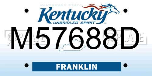 M57688D Kentucky License Plate