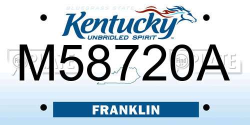 M58720A Kentucky License Plate