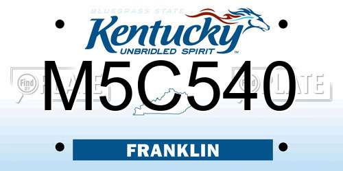 M5C540 Kentucky License Plate