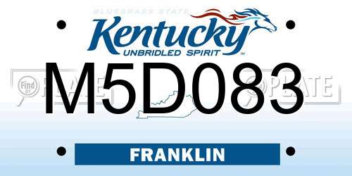 M5D083 Kentucky License Plate