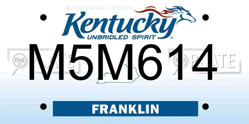 M5M614 Kentucky License Plate