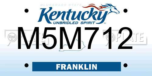 M5M712 Kentucky License Plate