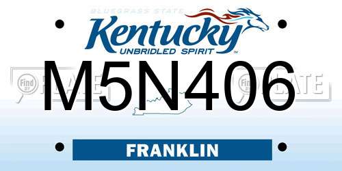 M5N406 Kentucky License Plate