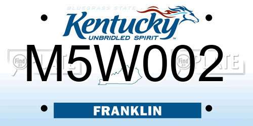 M5W002 Kentucky License Plate