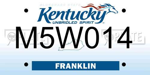 M5W014 Kentucky License Plate