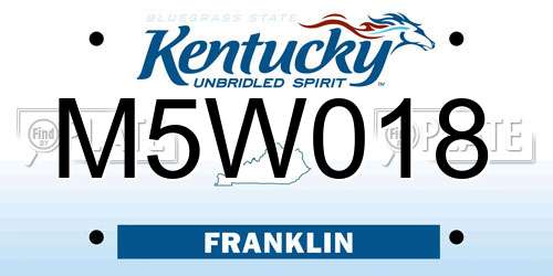 M5W018 Kentucky License Plate