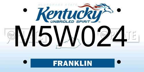 M5W024 Kentucky License Plate